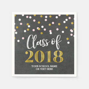 Goldsilberne Confetti-Klasse von Abschluss 2018 Serviette