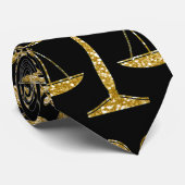 Goldskala der Gerechtigkeit wiederholt Muster Krawatte (Gerollt)