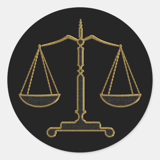 Goldskala der Justiz - Aufkleber für das Recht (Vorderseite)