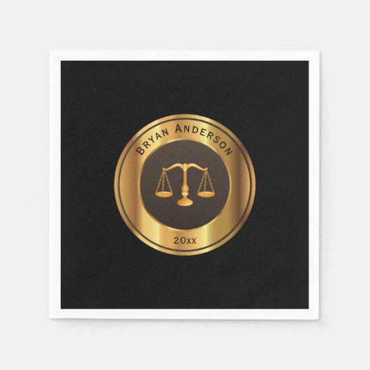 Goldskala für den Abschluss von Justizsymbolen Serviette (Vorderseite)