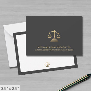 Goldskala Moderne rechtliche Note Card Mitteilungskarte