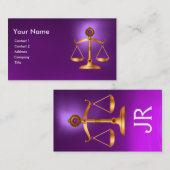 GOLDSKALEN DES RECHTS, ATTORNEY LILA GEM MONOGRAM VISITENKARTE (Vorne/Hinten)
