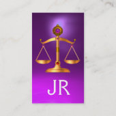 GOLDSKALEN DES RECHTS, ATTORNEY LILA GEM MONOGRAM VISITENKARTE (Rückseite)