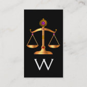 GOLDSKALEN DES RECHTS MIT GEM STONES MONOGRAM, sch Visitenkarte (Rückseite)