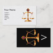 GOLDSKALEN DES RECHTS MIT GEM STONES MONOGRAM, sch Visitenkarte (Vorne/Hinten)