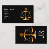 GOLDSKALEN DES RECHTS MIT GEM STONES MONOGRAM, sch Visitenkarte (Vorne/Hinten)
