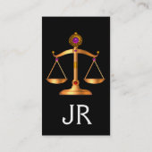 GOLDSKALEN DES RECHTS MIT GEM STONES MONOGRAM, sch Visitenkarte (Rückseite)