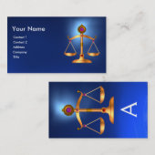 GOLDSKALEN MIT GEM STONES MONOGRAM Blue Visitenkarte (Vorne/Hinten)