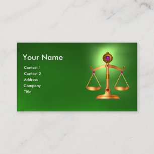 GOLDSKALEN MIT GEM STONES MONOGRAM Green Visitenkarte