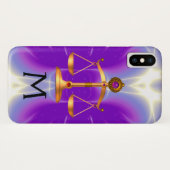 GOLDSKALEN MIT GEM STONES MONOGRAM Pink Case-Mate iPhone Hülle (Rückseite (Horizontal))