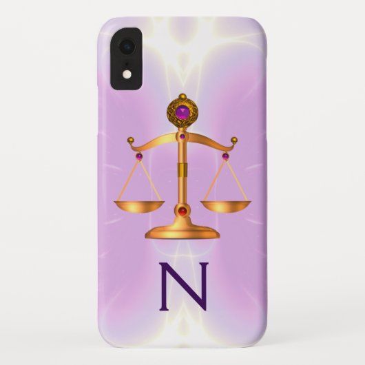 GOLDSKALEN MIT GEM STONES MONOGRAM Pink Case-Mate iPhone Hülle (Rückseite)
