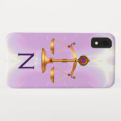 GOLDSKALEN MIT GEM STONES MONOGRAM Pink Case-Mate iPhone Hülle (Rückseite (Horizontal))