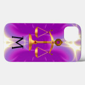 GOLDSKALEN MIT GEM STONES MONOGRAM Pink Case-Mate iPhone Hülle (Rückseite (Horizontal))