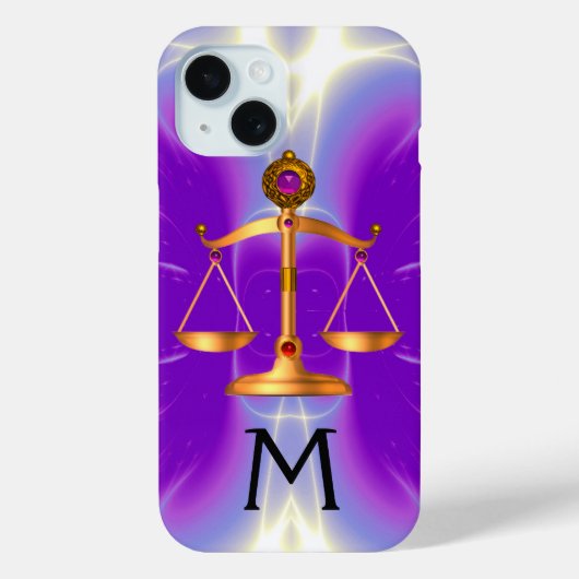 GOLDSKALEN MIT GEM STONES MONOGRAM Pink Case-Mate iPhone Hülle (Rückseite)