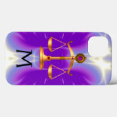 GOLDSKALEN MIT GEM STONES MONOGRAM Pink Case-Mate iPhone Hülle (Rückseite (Horizontal))