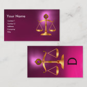 GOLDSKALEN MIT GEM STONES MONOGRAM Pink Visitenkarte (Vorne/Hinten)