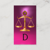 GOLDSKALEN MIT GEM STONES MONOGRAM Pink Visitenkarte (Rückseite)