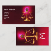 GOLDSKALEN MIT GEM STONES MONOGRAM Red Visitenkarte (Vorne/Hinten)