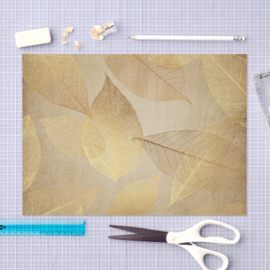 Goldskelett-Blätter-und Bronze-Blick Seidenpapier (Handwerk)