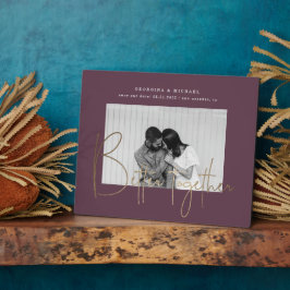 Goldskript ein Foto Save the Date Verlobung pla Fotoplatte