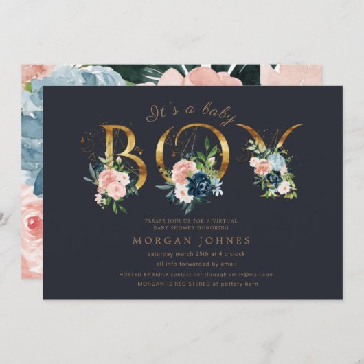 Goldskript für Mitternacht-Babydusche (Vorne/Hinten)