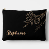 Goldskriptname Personalisiert Black Cosmetic Bag Zubehörtasche (Vorderseite)
