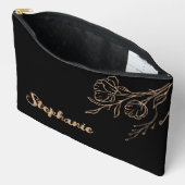 Goldskriptname Personalisiert Black Cosmetic Bag Zubehörtasche (Offen)