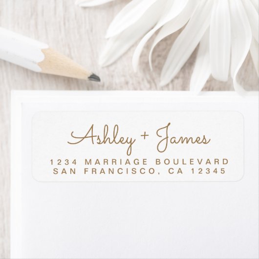 Goldskriptnamen Hochzeitsskripte-Rücksendeadresse (Insitu)