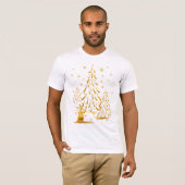 Goldsnowman-und -Weihnachtsbaum-Shirt T-Shirt (Vorne ganz)