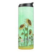 Goldsommer-Sonnenblume-Illustration auf tadellosem Thermosbecher (Nach links gedreht)