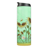 Goldsommer-Sonnenblume-Illustration auf tadellosem Thermosbecher (Nach rechts gedreht)