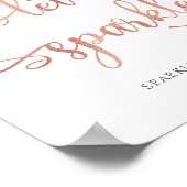 Goldsparkler-Hochzeitszeichen der Rose "Lass Liebe Poster (Ecke)