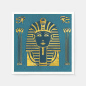 Goldsphinxkopf mit ägyptischen Hieroglyphen Serviette (Vorderseite)