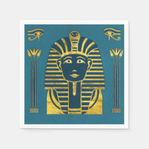 Goldsphinxkopf mit ägyptischen Hieroglyphen Serviette