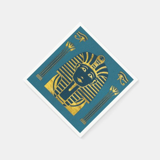 Goldsphinxkopf mit ägyptischen Hieroglyphen Serviette (Ecke)