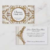 Goldspitze-Satin-formale elegante Visitenkarte (Vorne/Hinten)