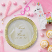 Goldspitzen Abstrakte Rose Hochzeit Pappteller (Party)