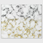 Goldspitzflocken aus schwarzem und weißem Marmor Geschenkpapier (Flach)