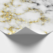Goldspitzflocken aus schwarzem und weißem Marmor Geschenkpapier (Ecke)