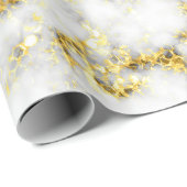 Goldspitzflocken aus schwarzem und weißem Marmor Geschenkpapier (Rolleneckpunkt)