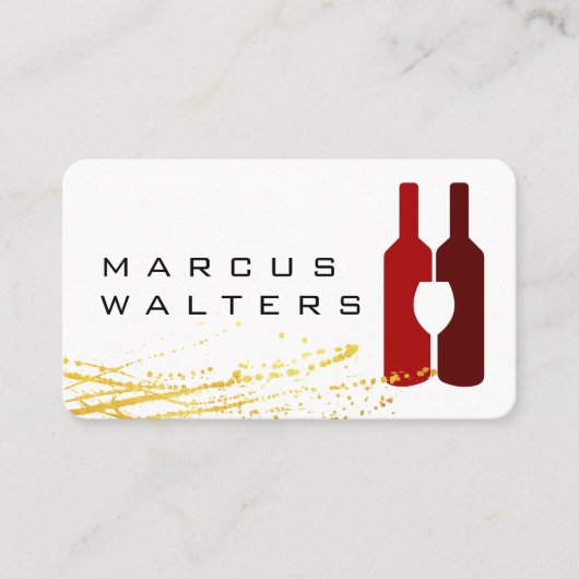 Goldsplitter | Weinflaschen und Glass-Logo Visitenkarte (Vorderseite)