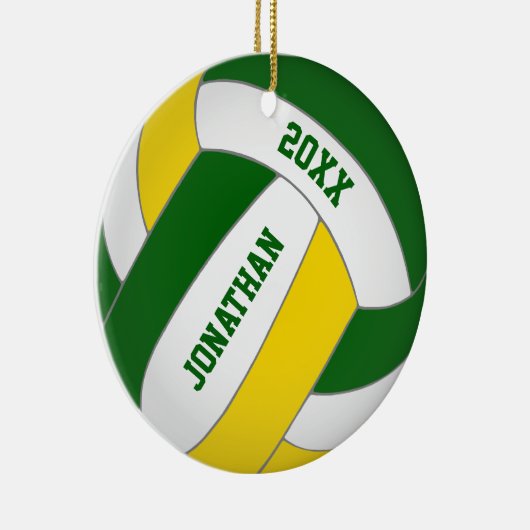 Goldsportteam grün - Jungen Volleyball Keramik Ornament (Rechts)