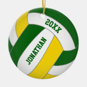 Goldsportteam grün - Jungen Volleyball Keramik Ornament (Vorne)