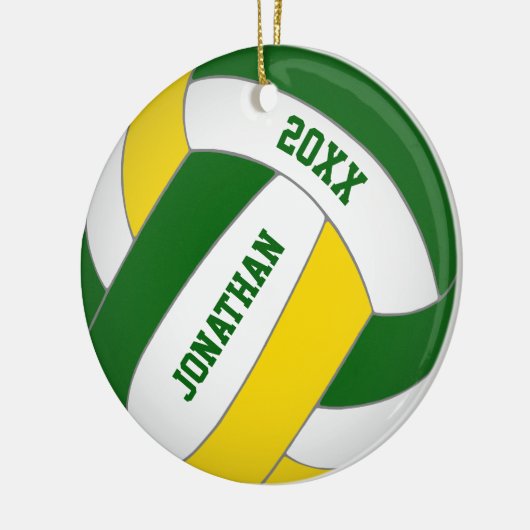 Goldsportteam grün - Jungen Volleyball Keramik Ornament (Links)