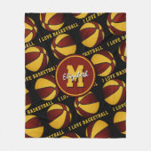 Goldsportteam-Maroon - Liebe Basketball Fleecedecke (Vorderseite)