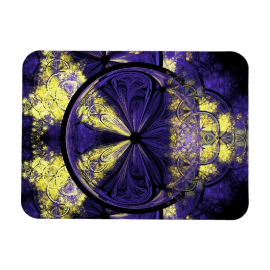 Goldspuren auf dunklen Lila Magnet (Horizontal)