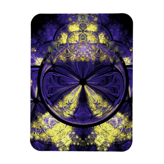 Goldspuren auf dunklen Lila Magnet (Vertikal)