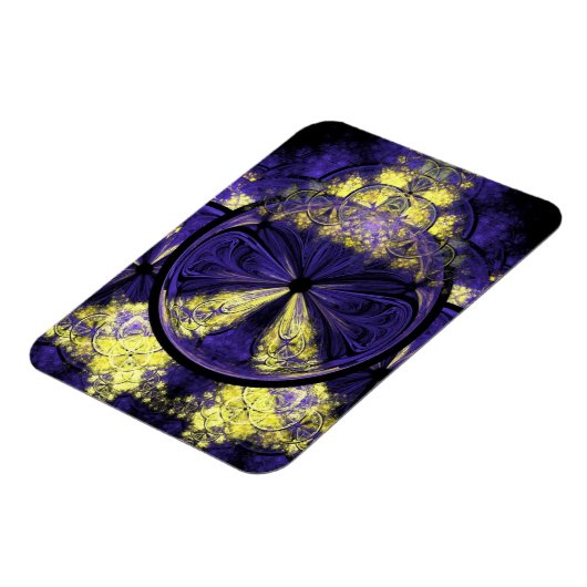 Goldspuren auf dunklen Lila Magnet (Linke Seite)