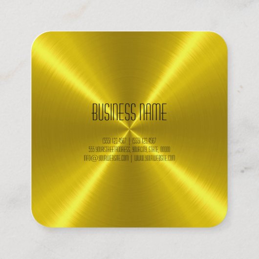 Goldstahlmetall metallisch quadratische visitenkarte (Rückseite)