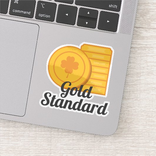 Goldstandard St. Patrick's Day Goldmünzen Aufkleber (Detail)